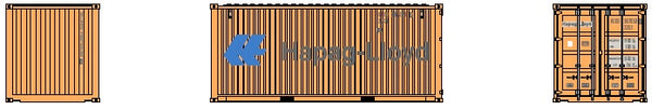 HAPAG-LlOYD Faded 20' Std. height containers with Magnetic system, Corrugated-side. JTC-205483