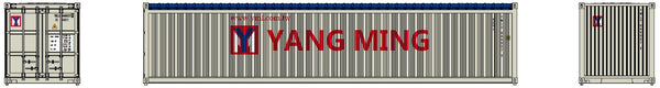 YANG MING (gray) 40' Canvas/Open top Magnetic container, Corrugated-side. JTC# 402005 SOLD OUT