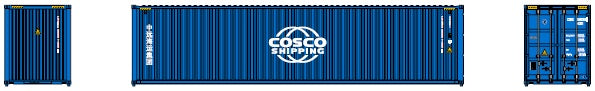 Costco Shipping- New Globe logo– 40' HIGH CUBE containers with Magnetic system, Corrugated-side. JTC # 405015