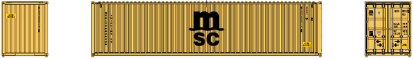 MSC MEDU (beige)– 40' HIGH CUBE containers with Magnetic system, Corrugated-side. JTC # 405080