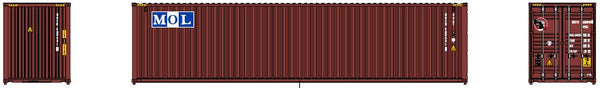 MOL – brown w/ MOL initials Logo– 40' HIGH CUBE containers with Magnetic system, Corrugated-side. JTC # 405086