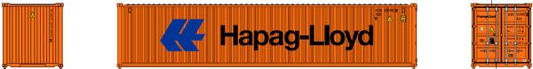 HAPAG LlOYD (Lt Blue LOGO) - 40' Standard height (8'6") corrugated side steel containers. JTC # 405348