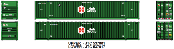 HUB Group 53' HIGH CUBE 8-55-8 corrugated containers with stackable Magnetic system. JTC # 537017