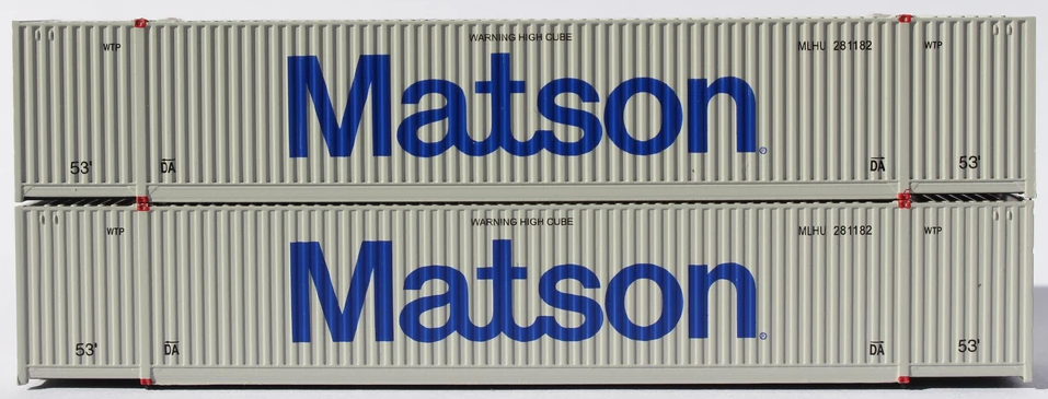 Matson 53' HIGH CUBE 8-55-8 corrugated containers. JTC # 537011