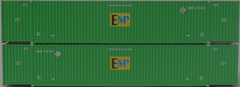 EMP - 'centered logo' green 53' HIGH CUBE 8-55-8 corrugated containers set #3, JTC # 537096