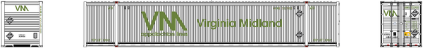 "VS" Virginia Midland 53' HIGH CUBE 8-55-8 corrugated containers, JTC 537129
