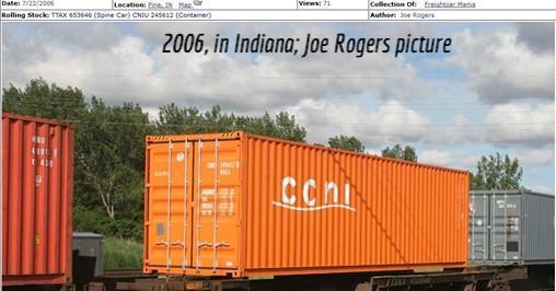 CCNI  40' HIGH CUBE containers with Magnetic system, Corrugated-side. JTC # 405006