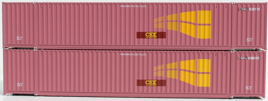 CSX (ex-STAX) Intermodal 53' HIGH CUBE 6-42-6 corrugated containers wi ...