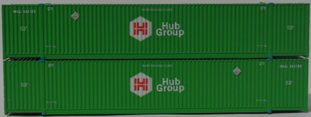HUB GROUP 53' HIGH CUBE 8-55-8 corrugated container, set #3. JTC # 537098