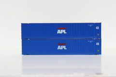 APL 48' HC 3-42-3 corrugated containers with Magnetic system, FIRST TIME IN N SCALE. JTC # 485001
