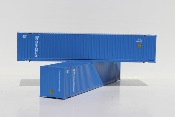 OCEANEX 48' HC 3-42-3 corrugated containers with Magnetic system, FIRST TIME IN N SCALE. JTC # 485013