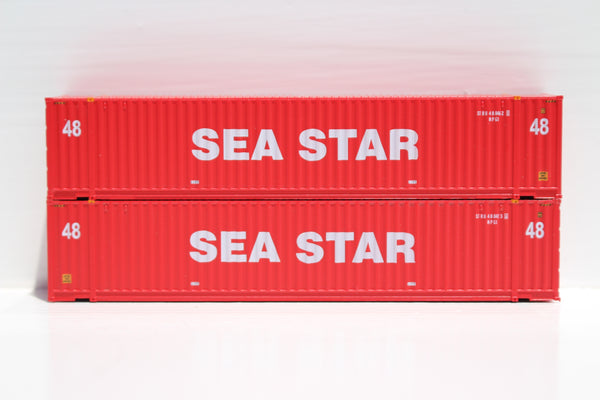 SEA STAR 48' HC 3-42-3 corrugated containers with Magnetic system, FIRST TIME IN N SCALE. JTC # 485006