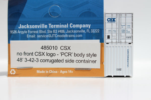 CSX INTERMODAL 48' HC (no logo on front) 3-42-3 corrugated containers with Magnetic system. JTC # 485010