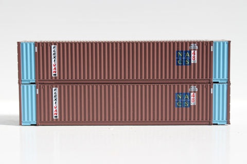 GENSTAR 48' HC Flexi-Van NACS  3-42-3 corrugated containers with Magnetic system, FIRST TIME IN N SCALE. JTC # 485016
