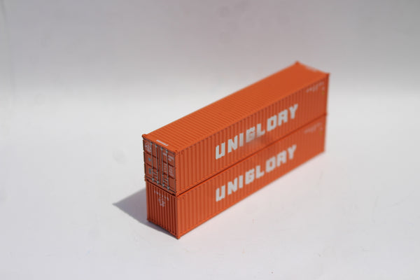 Uniglory (orange) Set #1, 40' Std. Height containers, Corrugated-side. JTC# 405360
