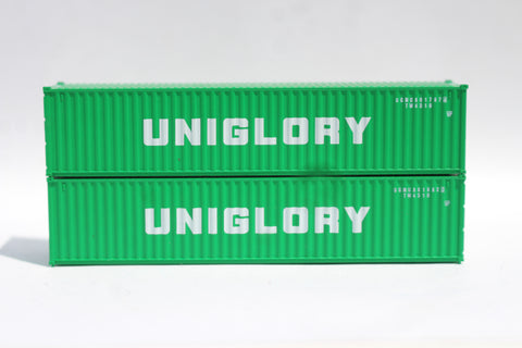 Uniglory (Green) Set #1, 40' Std. Height containers, Corrugated-side. JTC# 405355