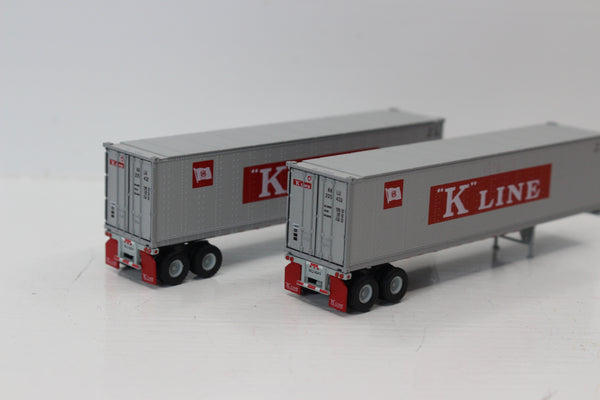 K-LINE  (Gray) 2pk 40' CHASSIS for 40' containers.  JTC #142006 SOLD OUT