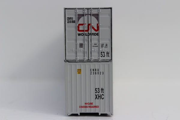 CN 'WORLDWIDE' 53' HIGH CUBE 6-42-6 corrugated containers with Magnetic system, Corrugated-side. JTC # 535045