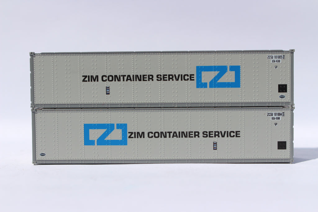 ZIM 40' Standard height (8'6") Smooth-side containers. 405664