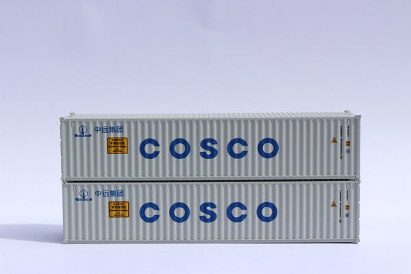 COSCO (GOH) label JTC # 405312 40' Standard height (8'6") corrugated side steel containers