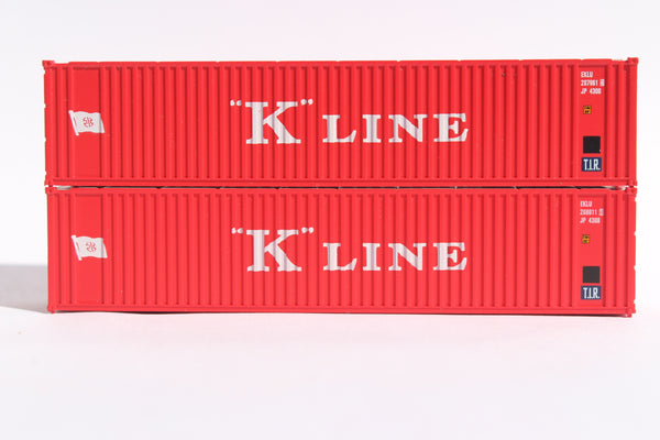K-LINE (early) Set#2 40' Std. Height 2-P-44-P-2 'Square Corrugated' side containers JTC # 405571