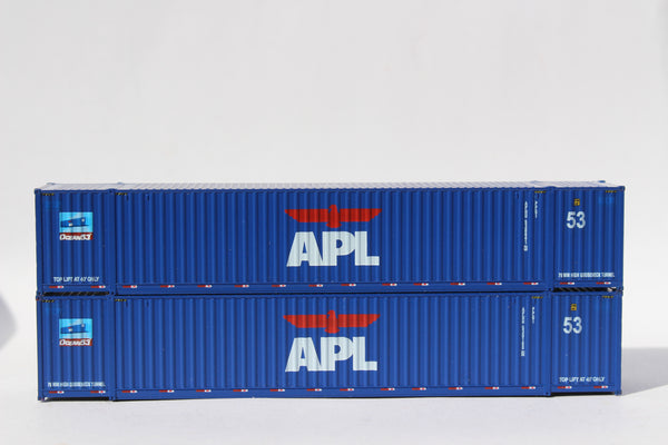 APL large logo, "Early Scheme" Ocean 53' N Containers with IBC castings at 53' corner. JTC # 535033