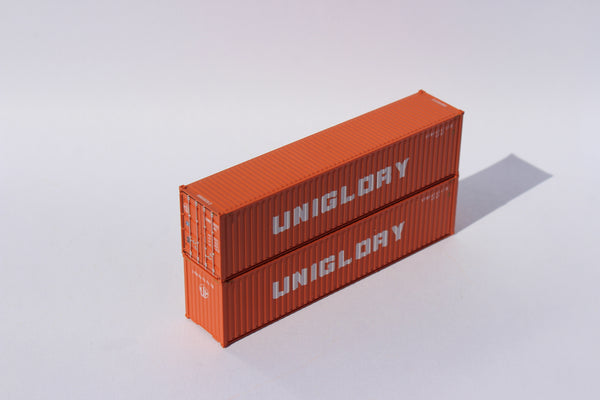 Uniglory (orange) 40' HIGH CUBE containers, Corrugated-side. JTC# 405159