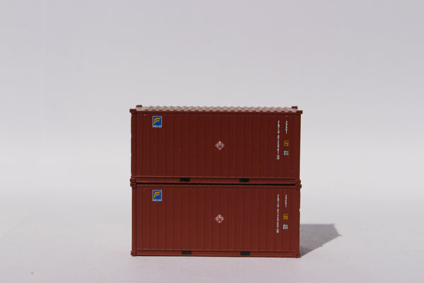 Florens w/Hazard Stickers 20' Std. height containers with Magnetic system, Corrugated-side. JTC-205325