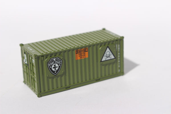 "VS" USMC (FMF) Fleet Marine Forces Storage container-Olive,  MILITARY SERIES 20' Std. height (SINGLE) container with Magnetic system, JTC-205706 SOLD OUT