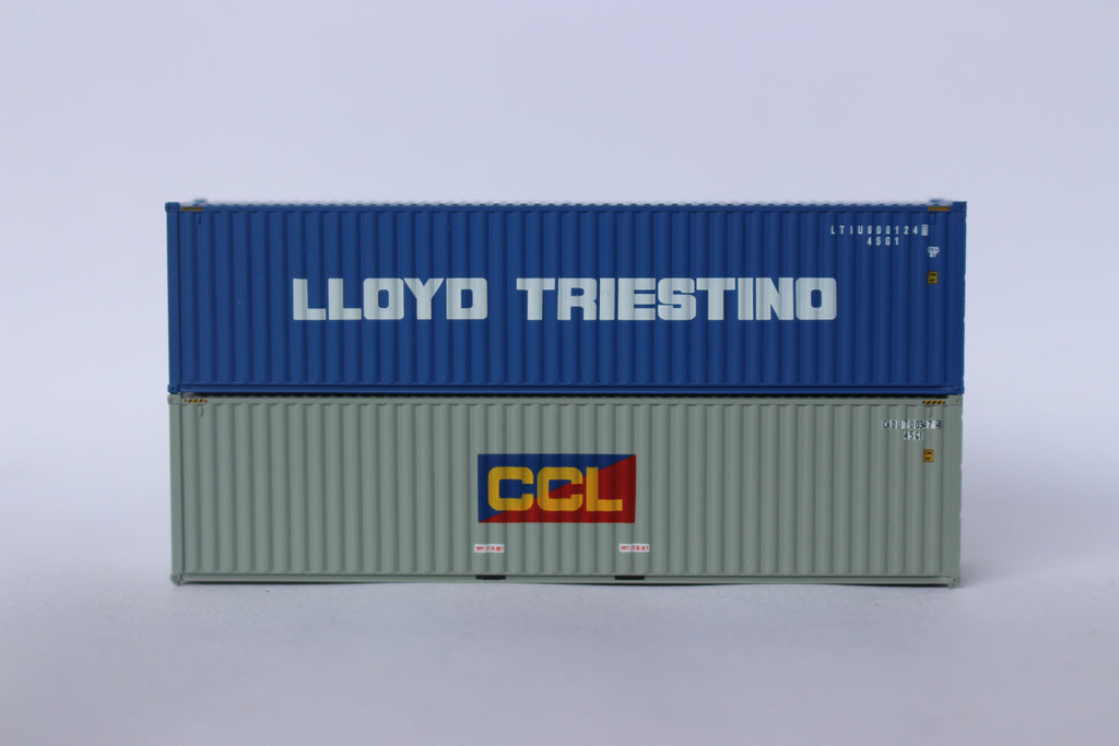 Llyod Triestino and (CCL) Costa Container Line MIX PACK 40' HIGH CUBE containers with Magnetic system, Corrugated-side. JTC# 405808