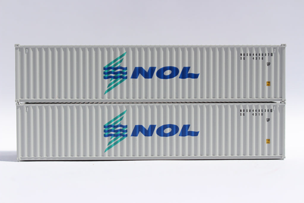 NOL Neptune Orient Lines - 40' Standard height (8'6") corrugated side steel containers. JTC # 405343