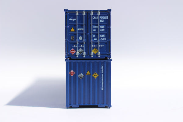 CMA CGM (CMAU) HAZARD STICKERS - 40' Standard height (8'6") corrugated side steel container,  JTC # 405346