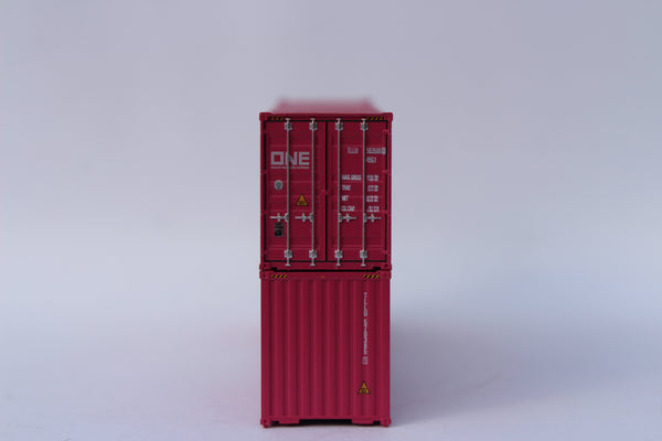 ONE Cherry Blossom Magenta painted 40' HC containers with Magnetic system, Corrugated-side. JTC # 405174