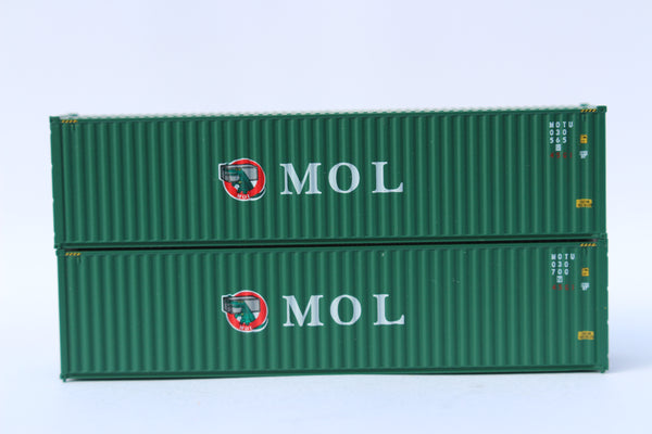 MOL Green-W/ GATOR logo– 40' HIGH CUBE containers with Magnetic system, Corrugated-side. JTC # 405149
