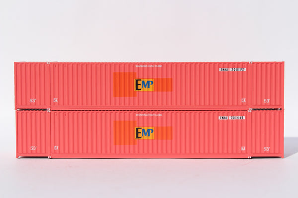 EMP (Ex-HUB GROUP red) Set #2, 53' HIGH CUBE 6-42-6 corrugated containers with Magnetic system, Corrugated-side. JTC # 535096