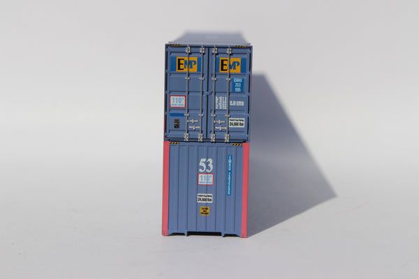 EMP (Ex-PACER blue) Set#2 - 53' HIGH CUBE 6-42-6 corrugated containers with Magnetic system, Corrugated-side. JTC # 535095
