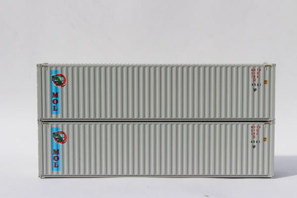 MOL (vertical Logo) 40' HIGH CUBE containers with Magnetic system, Corrugated-side. JTC # 405142