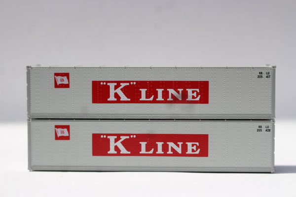 K-LINE 40' Standard height (8'6") Smooth-side containers, Set #3 . JTC # 405697