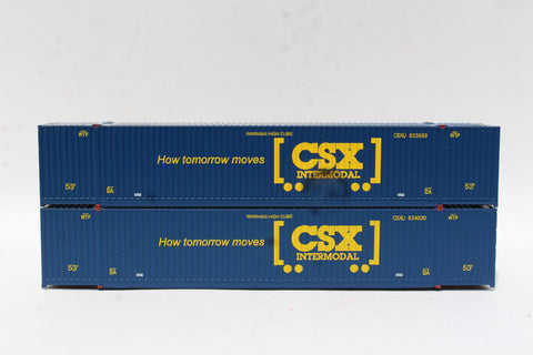 CSX Intermodal (boxcar logo) 53' HIGH CUBE 8-55-8, Set #2 corrugated containers with Magnetic system. JTC # 537091