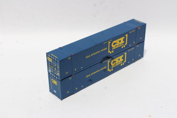 CSX Intermodal (boxcar logo) 53' HIGH CUBE 8-55-8, Set #2 corrugated containers with Magnetic system. JTC # 537091