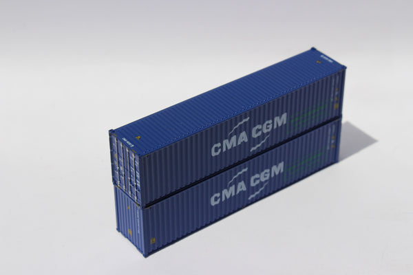 CMA CGM 40' HC, Centered logo with green eco container - bamboo flooring box. JTC# 405105