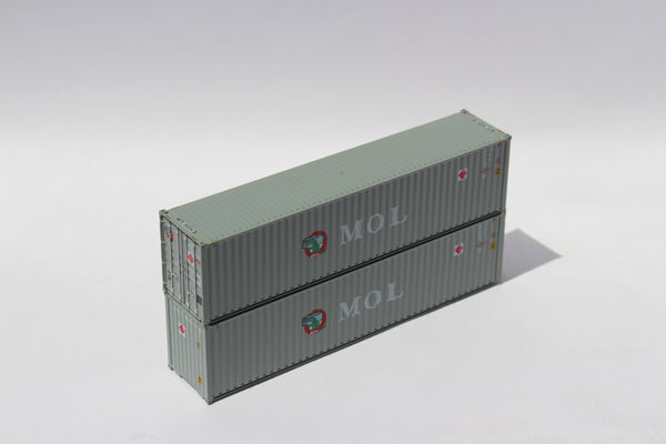 MOL GRAY-W/ GATOR and Hazard sticker logo– 40' HIGH CUBE containers with Magnetic system, Corrugated-side. JTC # 405052