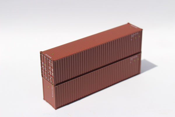 HAPAG LlOYD (Brown w/Hamburg Sud reporting marks), High Cube corrugated side steel containers. JTC # 405185