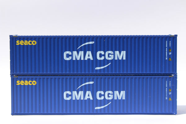 SEACO leased to CMA CGM (2017 New Logo) 40' HIGH CUBE containers with Magnetic system, Corrugated-side. JTC# 405094