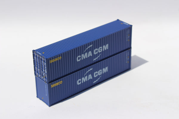 SEACO leased to CMA CGM (2017 New Logo) 40' HIGH CUBE containers with Magnetic system, Corrugated-side. JTC# 405094