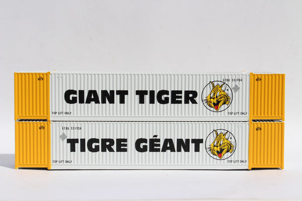 Giant Tiger (Tigre Geant) Set #1 53' HIGH CUBE 8-55-8 corrugated containers with Magnetic system. JTC # 537061