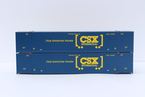 CSX Intermodal (boxcar logo) 53' HIGH CUBE 8-55-8, Set #3 corrugated containers with Magnetic system. JTC # 537095