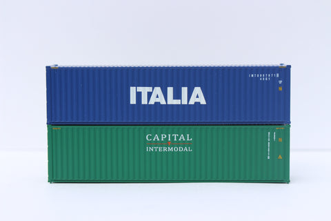 ITALIA and CAPITAL, MIX PACK 40' HIGH CUBE containers with Magnetic system, Corrugated-side. JTC# 405810