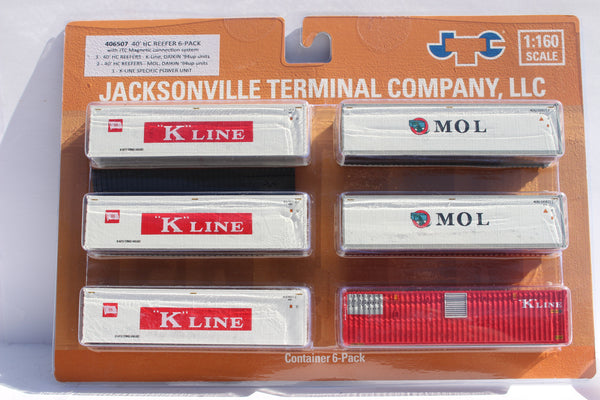 K Line and MOL Scheme 40' HC Reefer Set (5 reefers, 1 power generator) JTC# 406507