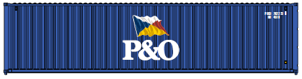 P&O Nedlloyd (gray)– 40' HIGH CUBE containers with Magnetic system,  Corrugated-side. JTC # 405009